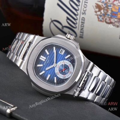 Best Replica Watches Patek Philippe Nautilus Travel Time Watches Stainless Steel Blue Dial